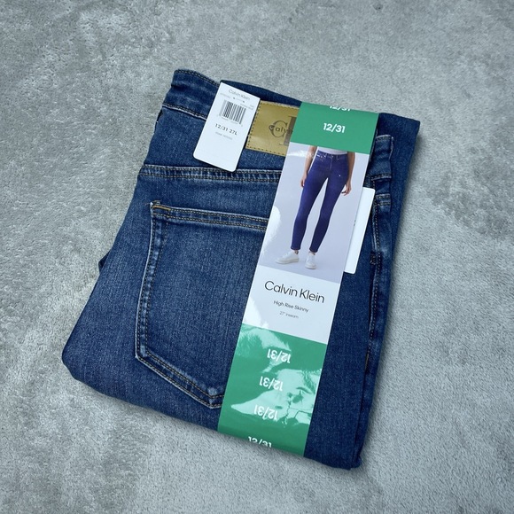 Calvin Klein Women's 12/31 High Rise Skinny Storm Blue e0345 - Picture 4 of 6